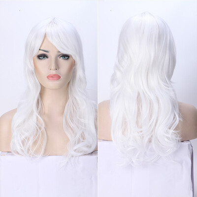 

Anime Cosplay Synthetic Wig Long Curly Wavy Heat Resistant Fiber Full Wig with Bangs Layered Vogue for Women