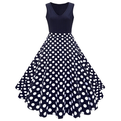 

Vintage Print A Line High Waisted Dress