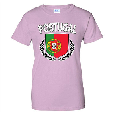 

Portugal Flag Crest Olive Wreath Laurel Womens T-Shirt