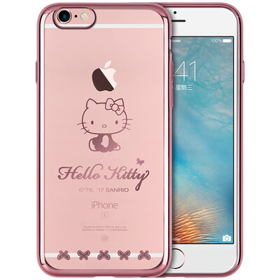 

You Plus Hello Kitty Series iPhone6 ​​ 6s plus phone case case plating thin shatter-resistant soft shell small naughty