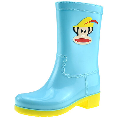 

PaulFrank mouth monkey rain boots fashion boots in the tube color water shoes PF1011 blue 36 yards