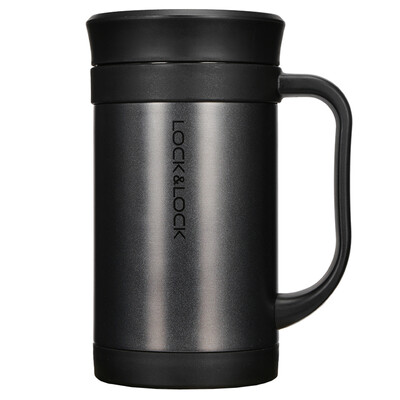 

Lock & lock Vacuum Mark Cup Business Cup Stainless Steel Cup Black 400mL Insulation Cup LHC4030B