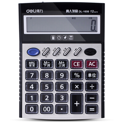 

Effective deli 1656 voice with money detector function calculator dark gray