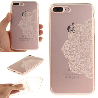 

Half white flowers Pattern Soft Thin TPU Rubber Silicone Gel Case Cover for IPHONE 7 Plus