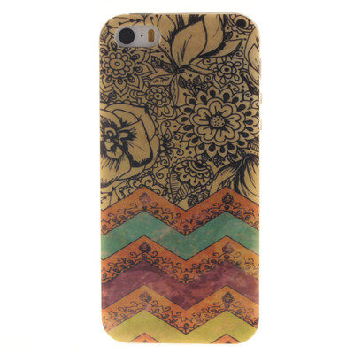 

Wave flower Pattern Soft Thin TPU Rubber Silicone Gel Case Cover for IPHONE 55S5SE