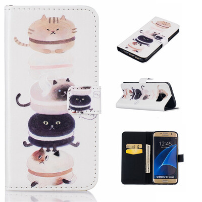 

Kitty Дизайн Кожа PU откидная крышка бумажника карты держатель чехол для Samsung Galaxy S7 Edge,