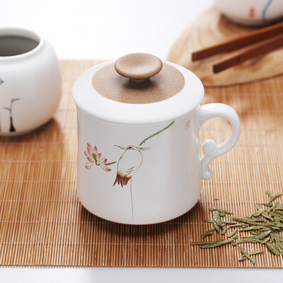 

Jie Yajie ceramic cups hand-painted ceramic cups with filter ceramic cups with a cover men&39s office cups&cups