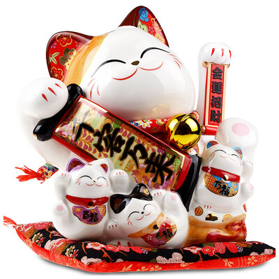 

Jingdong supermarket Jinshi factory Lucky cat shop opening gift home furnishings creative gifts thousands of customers to large-scale shake hands Lucky cat