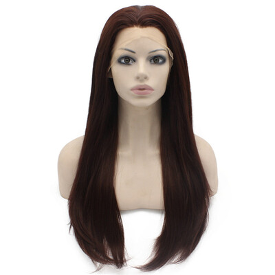 

Iwona Synthetic Hair Lace Front Long Stright Reddish Auburn Wig