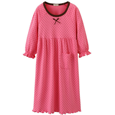 

KIDS MAM & DAD) children's skirt long-sleeved children's wear pajamas girls pajamas in the big girl girls home service 60431 rose 100