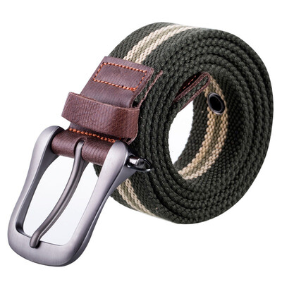 

Shanglong metal buckle canvas belt oval needle buckle leather bag tail 125cm encryption tape military tactical belt band military fans outdoor leisure army green pattern AL51