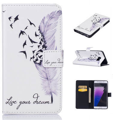 

Plumes Design PU Leather Flip Cover Wallet Card Holder Case for SAMSUNG Galaxy Note7