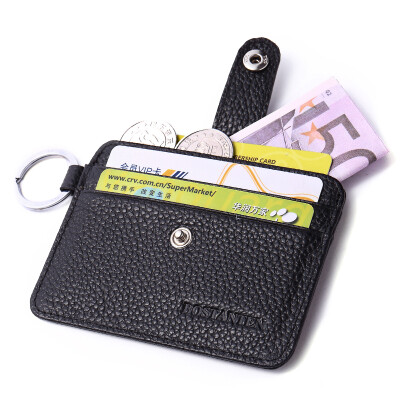 

BOSTANTEN BOSTANTEN card bag business card chuck layer of leather buckle card sets of key bags men&39s bank card sets of small purse female B7163081 dark brown