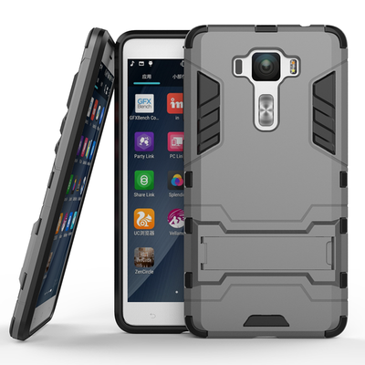 

Серый Slim Robot Armor Kickstand Ударопрочный жесткий корпус из прочной резины для ASUS ZenFone 3 Deluxe ZS550KL