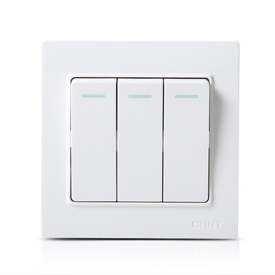 

Zhengtai (CHNT) гнездовая панель коммутатора три открытых двойного управления Ya белый 7L серии NEW7-L00600