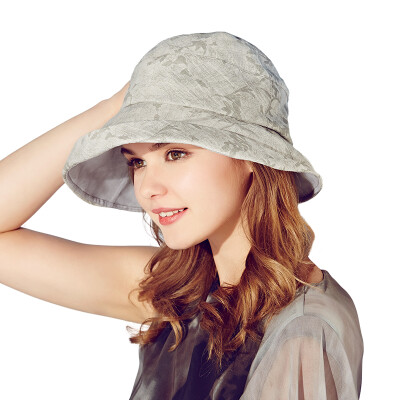 

Jingdong supermarket] kamon (Kenmont) km-3180 outdoor women summer fashion printing curling sun fisherman hat light gray