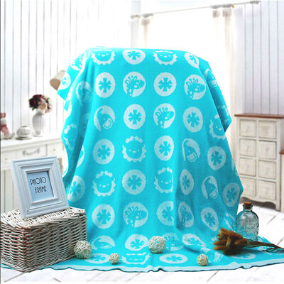 

Fisher-Price blanket cotton jacquard knitted towel cotton cover blanket 80 100cm blue