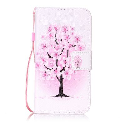 

Peach Blossom Design PU Leather Flip Cover Wallet Card Holder Case for Samsung Galaxy ON 5/G5500