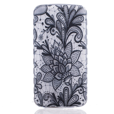 

Black Rose Pattern Soft Thin TPU Rubber Silicone Gel Case Cover for LG K10