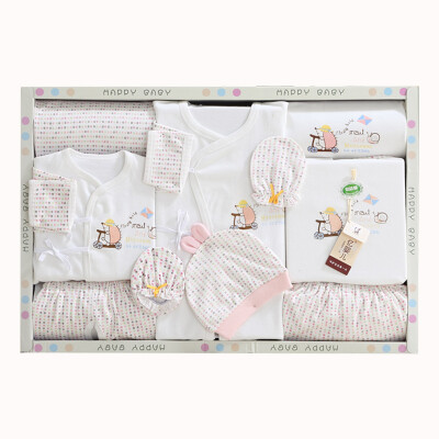 

Baby baby gift box 10 sets of baby clothes four seasons newborn gift box set 1637 pink