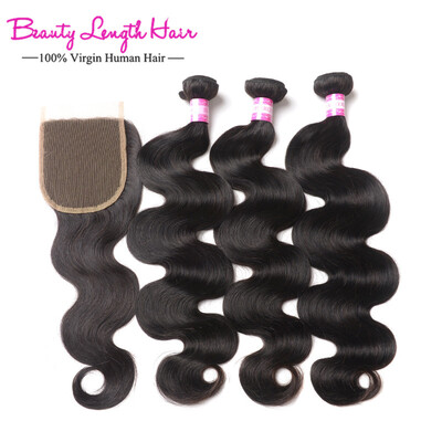 

Peruvian Virgin Hair Body wave With Closure 3 Bundles Peruvian Body Wave With Lace Closure Body Wave Human Hair With Closure