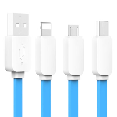 

Baseus Type-C Micro USB Lightning interface three-in-one mobile phone data cable charging line drag three multi-function data charging line sky blue