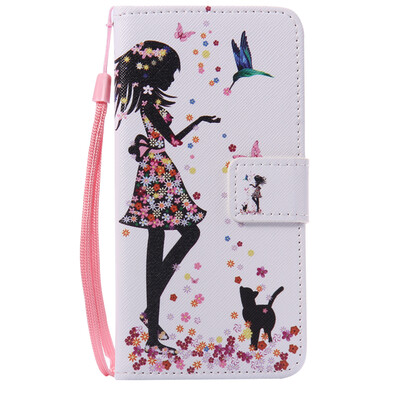 

Girl and Cat Design PU Leather Flip Cover Wallet Card Holder Case for HUAWEI P9
