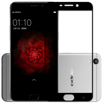 

Pizza OPPO R9 full-screen full coverage of the tempered film oppo r9 ​​steel film mobile phone glass foil black