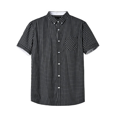 

Semir Semir мужской случайная рубашки с длинными рукавами плед хлопок прямая черная и белая с коротким рукавом рубашка 13216041248 XL
