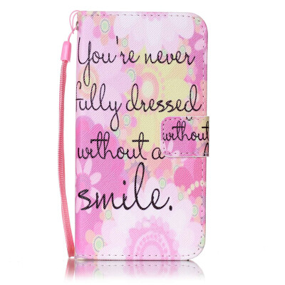 

Pink Smile Design PU Leather Flip Cover Wallet Card Holder Case for SAMSUNG S6