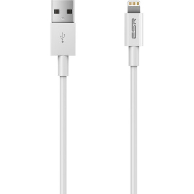 

(ESR) Apple MFI сертифицированный кабель для зарядки кабеля для передачи данных usb iphone6 ​​/ 6s / 7/8 Plus / X / 10 / SE / iPad Air / mini базовые модели - белый