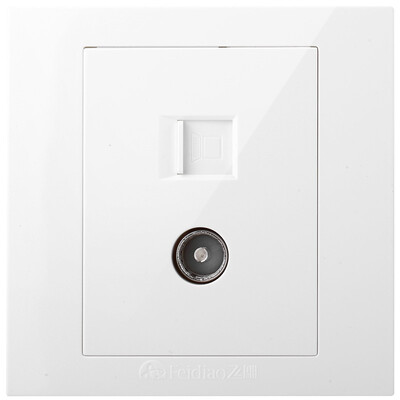 

Feidiao feidiao switch socket panel TV computer socket cable cable closed circuit TV network panel jack 86 A6 dimension square white