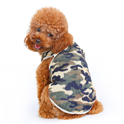 

Teddy clothes summer camouflage dog vest than bear bimo cat pet dress