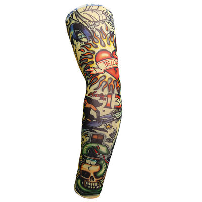 

IKEWA FANGSHAIXIU00414 realistic tattoo sleeves sunset cuffs outdoor ice silk flower arm bike gloves riding sleeve sleeve arm 14