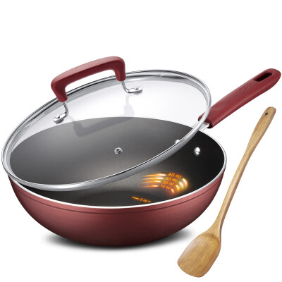 

[Jingdong supermarket] Ai Shida 30CM oil you control the new non-stick small smoke frying pan CL30Y5WT-C non-stick pot less fume induction cooker general wine red