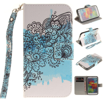 

Butterfly flowers Design PU Leather Flip Cover Wallet Card Holder Case for SAMSUNG GALAXY S5