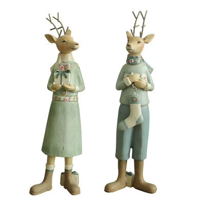 

【Jingdong Supermarket】 Yimi home creative craft gift couple gift deer two-piece table table decorations home craft small ornaments birthday gift