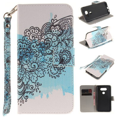

Butterfly flowers Design PU Leather Flip Cover Wallet Card Holder Case for LG G5