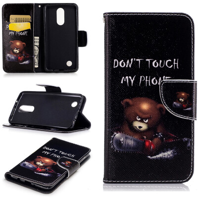 

Bear Design PU Leather Flip Cover Wallet Card Holder Case for LG K8 2017