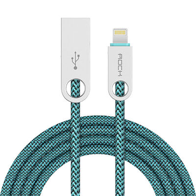 

Lightning кабель для зарядки и передачи данных ROCK для устройств Apple 1м синий