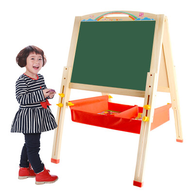 

Dan Ni Qi Te Home Set Large Sketchpad Easel 2-Sided Magnetic Lift Solid Wood Children's Drawing Tool Multi-Function Sided Doodle Whiteboard Small Blackboard Large Lift Privilege Package CDN-4208