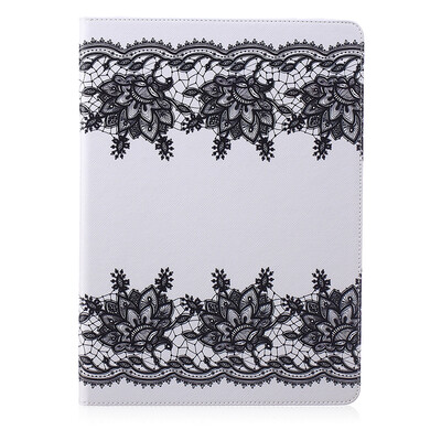 

Lace Style Embossing Classic Flip Cover with Stand Function and Credit Card Slot for iPad Pro 12.9