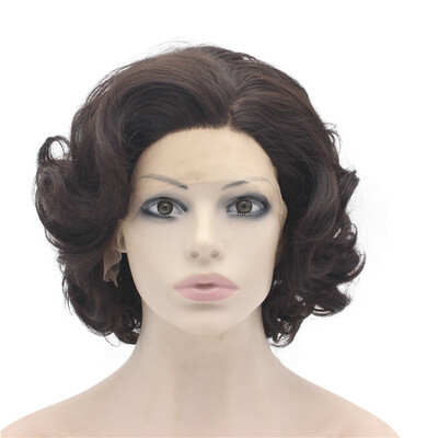 

Iwona Synthetic Hair Lace Front Short Curly Dark Brown Mix Wig