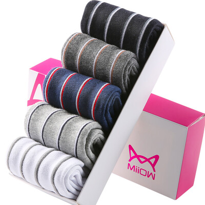 

Cat MiiOW socks men in the tube cotton socks stripes business men socks 5 double gift box