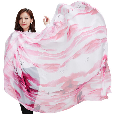 

Jingdong supermarket] Lan Shiyu LANSHIYU W0221 scarves female spring and summer sunscreen beach towel sunscreen air conditioning shawl pink