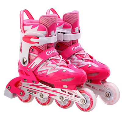 

Couples COUGAR skates children&39s roller skates men&women adjustable roller skates lightning single shoes MZS835L-12 pink S code