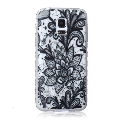 

Black Rose Pattern Soft Thin TPU Rubber Silicone Gel Case Cover for SAMSUNG GALAXY S5 Mini