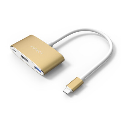 

Affco (AIFFECT) XPV13A1-G02 Type-C трансфицировали USB3.0 + VGA конвертер HD адаптер адаптер кабель может расширить HUB заряжена Apple Macbook