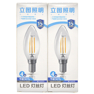 

Jingdong supermarket] legislation (LITIL) 4W LED bulb E14 small screw mouth bubble ear bulb yellow light 2 loaded