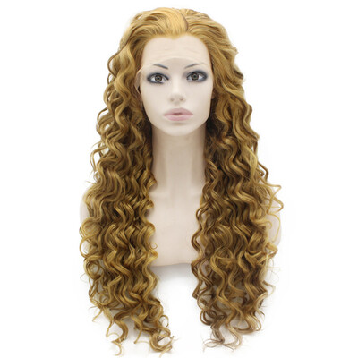

Iwona Synthetic Hair Lace Front Long Curly Blonde Mix Wig